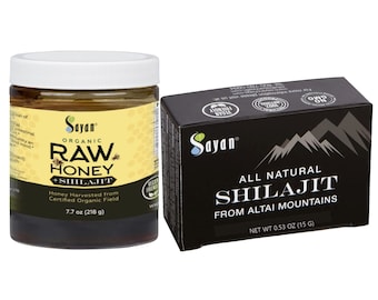Ruwe Shilajit-honing en Shilajit-hars, biologische supplementen, pure Shilajit-hars, ayurvedische gezondheid