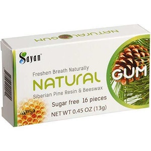 All Natural Sugar Free Chewing Gum. For Fresh Breath. Siberian Larch or Pine Tree Resin with Beeswax.