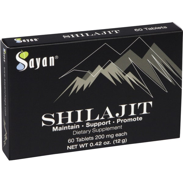 Natürliche Authentische Shilajit Reine Harz-Tabletten Fresh Premium Organic 60-300 Tropfen je 200 mg, Focus, Detox, Fulvosäure