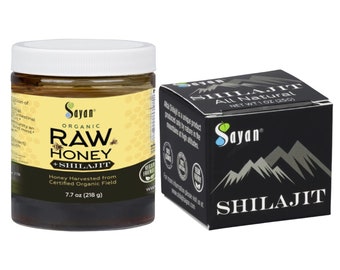 Organic Shilajit Honey and Shilajit Resin with Fulvic Acid, Natural Supplement, Himalayan Shilajit, 250 Servings