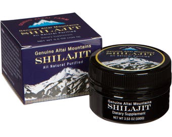 Shilajit Pure Resin Authentic Natural Fresh Organic, Premium Russian Altai Quality 3.5 oz/ 100g, 160 Servings / 5 Months Supply, Fulvic Acid