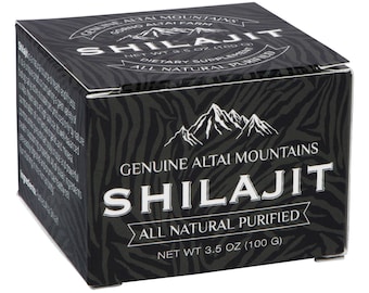 Shilajit Pure Resin Authentic Natural Fresh Organic, Premium Altai Quality 3.5 oz/ 100g, 160 Servings / 5 Months Supply