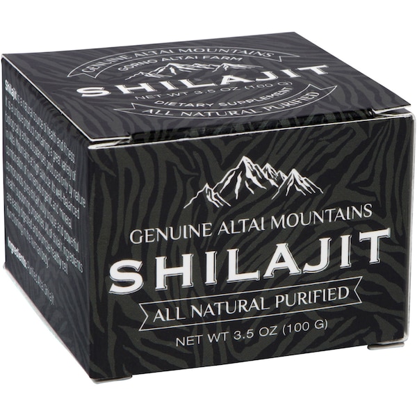 Shilajit Reines Harz Authentisch Natürliche Frische Bio, Premium Altai Qualität 3,5 oz / 100g, 160 Portionen / 5 Monate Vorrat