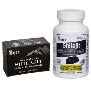 Shilajit Pure Resin and Capsules, Wellness Gift Set, Shilajit Capsules, Vegetarian Supplements, Self Care Gift