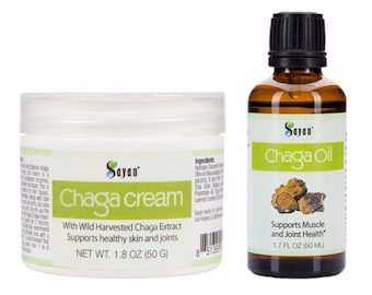 Wild Chaga Mushroom Body Cream For Joints Organic, with Bee wax + Wild Chaga Mushroom Essential Oil For Rosacea, Skin Aliments, Brown Spots