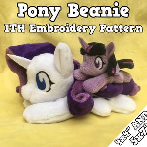 Pony Beanie ITH Embroidery File Pattern 5x7&quot; AND 4x4&quot;