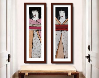 PAINTING ARTWORK geisha obsession narrow 4, 5 or 6