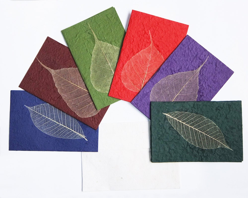 GREETING CARDS ORIGINAL Leaf Card Set Etsy