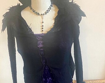 Vintage 1990’s Mall Goth Purple Velvet Panne Club Criss Cross Back Sleeveless Skater Dress