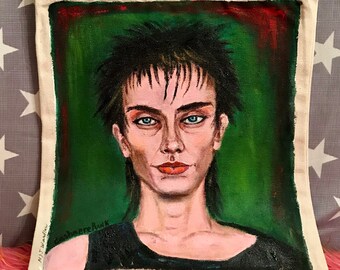 Peter Murphy Bauhaus She’s In Parties Hand Painted Portrait Canvas Tote Bag