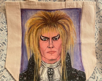 David As Jareth Le Roi Gobelin Sac fourre-tout peint à la main