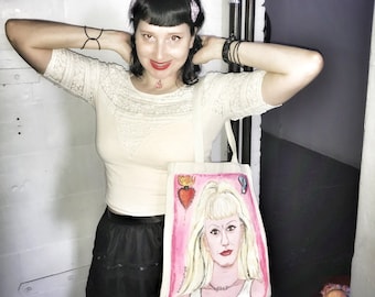 Gwen Stefani  No Doubt Tragic Kingdom Hand Painted Canvas Tote Bag