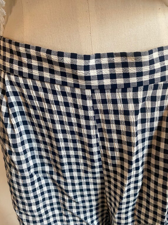 Vintage 90s Black And White Long Plaid Checkered … - image 3