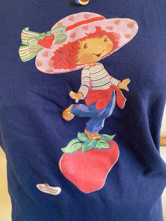 Vintage Y2K Strawberry Shortcake  Iron On Navy Bl… - image 8