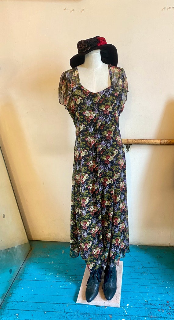 Vintage 1990’s Split Decision Sheer Floral Romanti