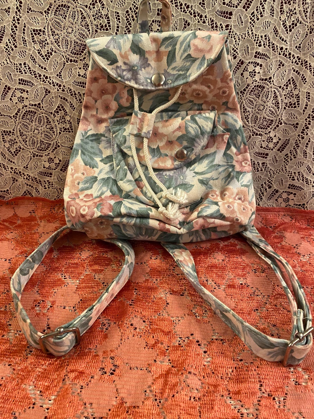 Vintage 1990’s Floral Romantic Mini Backpack - Etsy