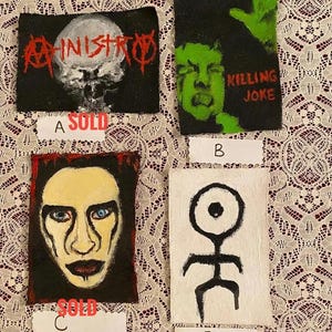 Hand Painted Ministry, Killing Joke, Marilyn Manson, And Einsturzende Neubauten Patches