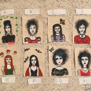 Hand Painted Indie Mall Goth Emo Whimsy DIY Patches