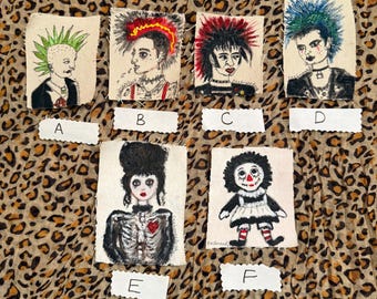 Hand-painted  Punk Emo DIY Patches