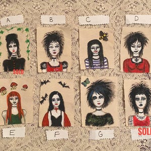 Hand Painted Indie Mall Goth Emo Whimsy DIY Patches