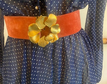 Cravate Lanvin Vintage Années 80 En Soie 100% - Motif Orange Géométrique - Occasion