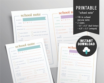 School Note | Etsy