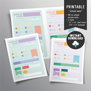school note (PRINTABLE), with notepad size