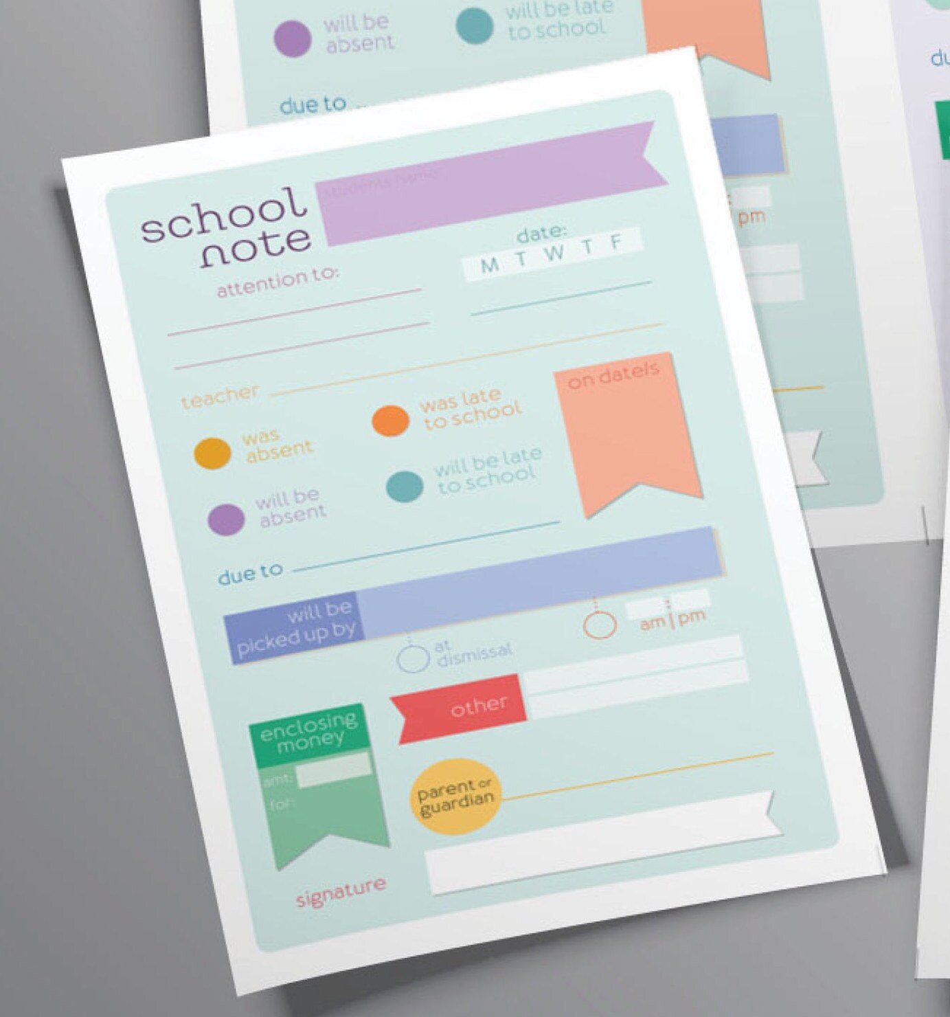 School Note (PRINTABLE), With Notepad Size - Etsy