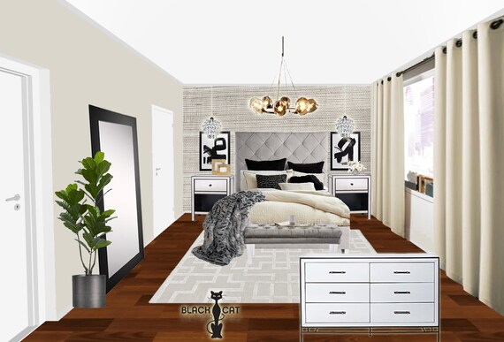 Glam Schlafzimmer Online Interieur Design Paket Hollywood Regentschaft Schlafzimmer Design