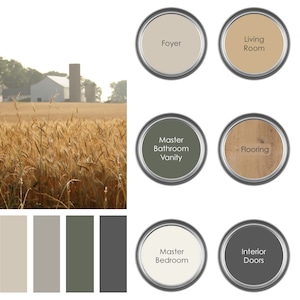 Sherwin Williams Prepackaged Paint Palette - Farmhouse Home Color Palette - Farmhouse Interior Home Paint Selections