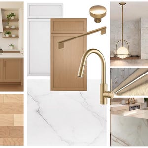 Moodboard -Modern Organic Kitchen Online Interior Design Moodboard