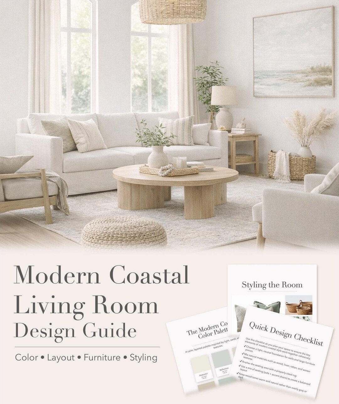 Modern Coastal Living Room Design Guide | Coastal Interior Design Guide ...