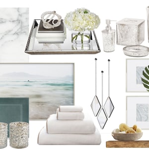 Moodboard de diseño de interiores de baño spa