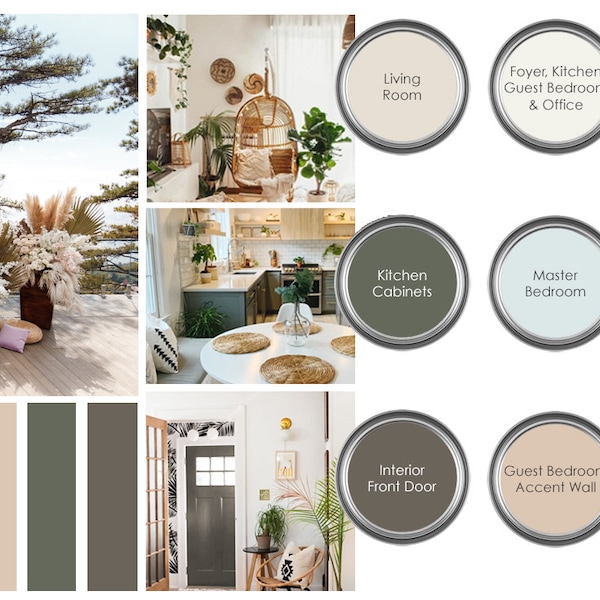 Sherwin Williams Prepackaged Paint Palette - Boho - Home Color Palette - Interior Home Paint Selections
