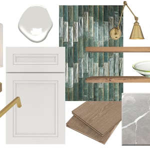 Moodboard -Cocina moderna y glamurosa Diseño de interiores online Moodboard