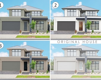 3 Color Options Full Exterior House Consultation - Exterior Color Palette - Home Exterior Selections