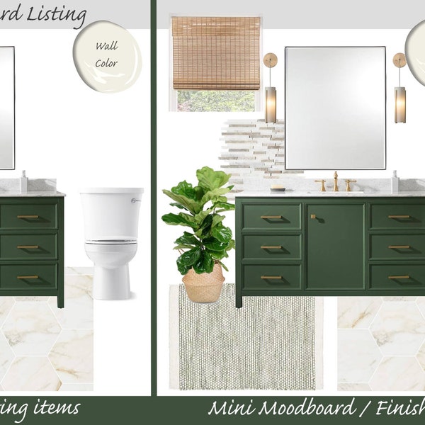 MINI Moodboard - Bathroom Online Interior Design Mini Moodboard