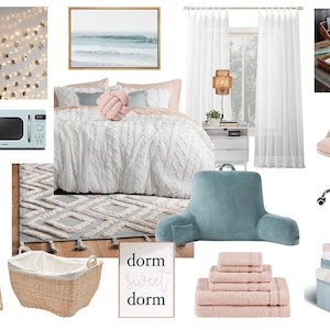 Moodboard voor slaapzaal op maat | Gepersonaliseerd decorplan studentenkamer | Digitaal interieurontwerp voor studenten