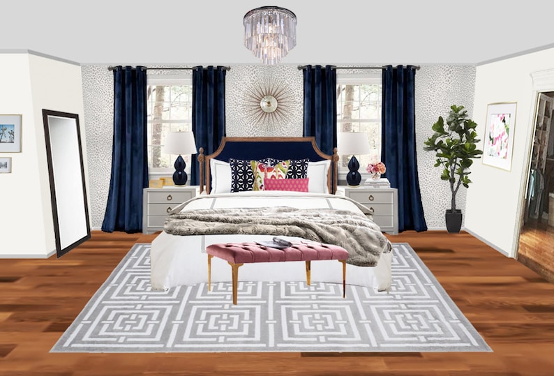 Glam Blush Pink Bedroom Online Interior Design Package Hollywood Regency Bedroom Design Z Gallerie Bedroom Design