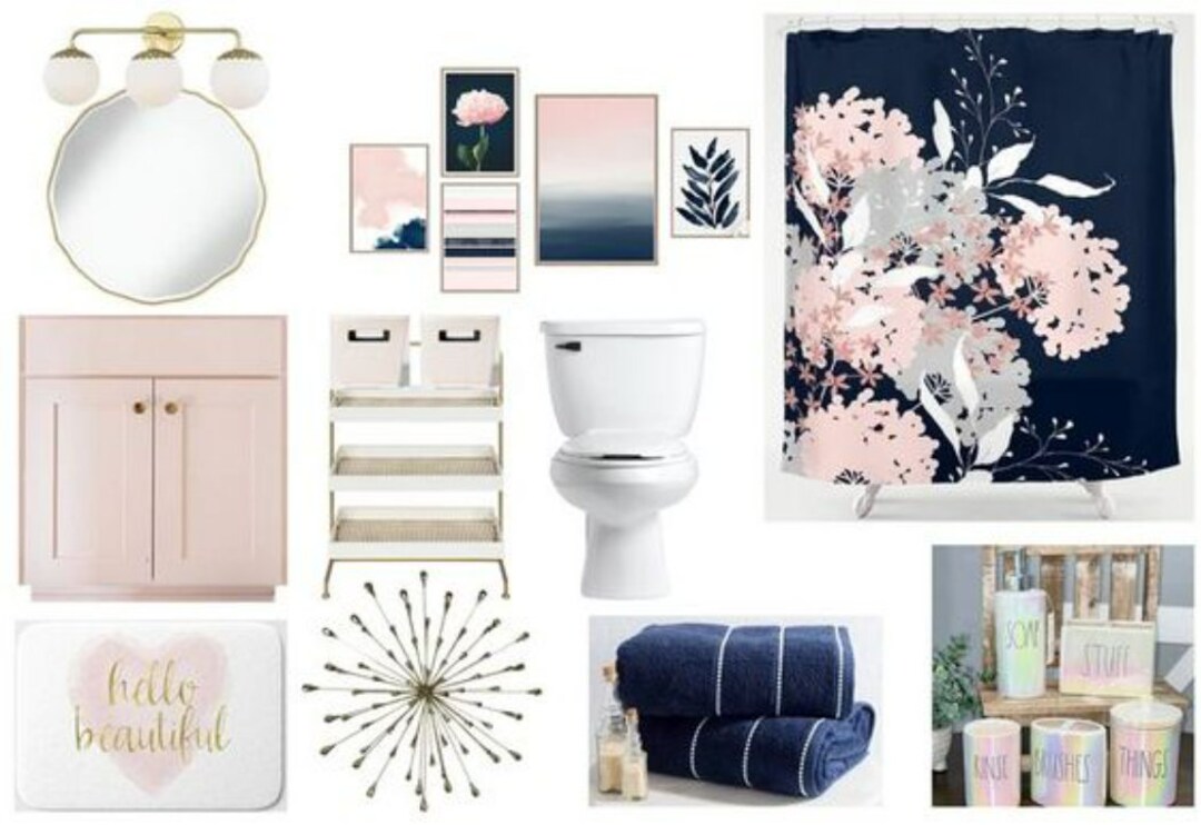 Teen Girl Bathroom Online Interior Design Moodboard Etsy