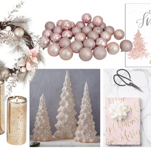 Moodboard - Decorazione natalizia online di design d'interni Moodboard - Blush Decorazioni natalizie - Glam Decorazione d'interni natalizi