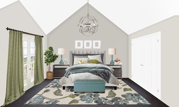 Transitional Bedroom Online Interior Design