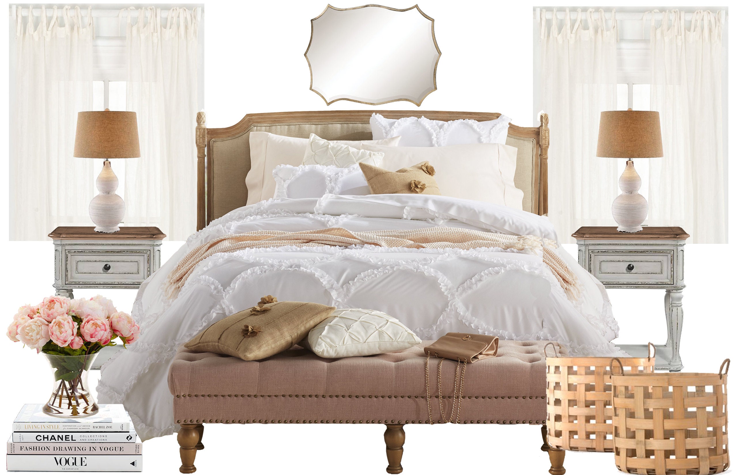Moodboard French Country Online Interior Design Bedroom 