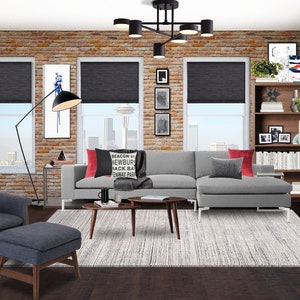 3D Rendering Modern Loft Living Room Online Interior Designs  -Industrial Living Room Designs -Masculine Living Room Designs