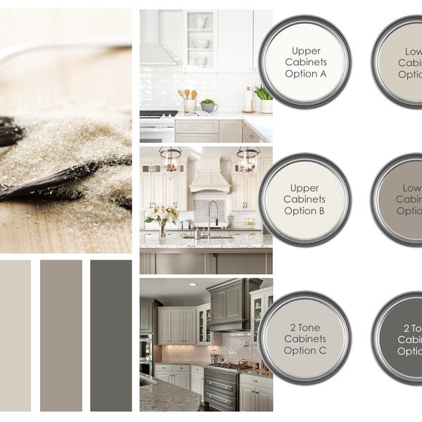 Digital Paint Guide - Benjamin Moore White Dove Kitchen Cabinet Prepackaged Paint Guide - Neutral Kitchen Cabinet Colors Paint Guide