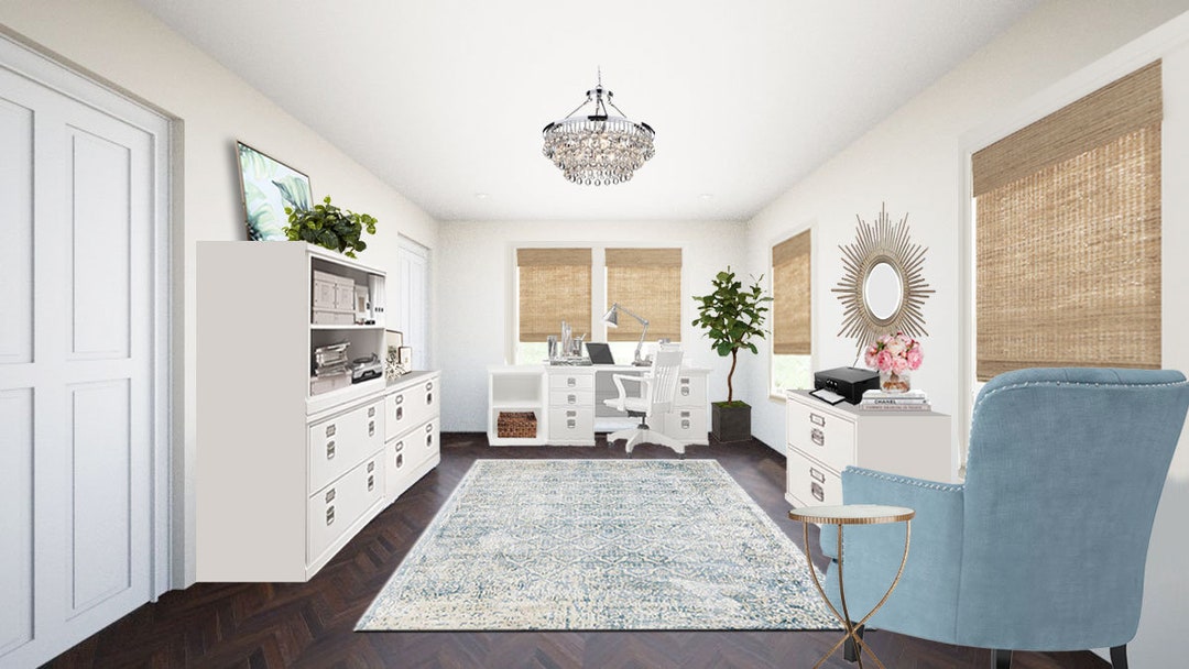Office Online Interior Designs - Transitional Office Designs - Neutral ...