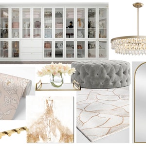 Moodboard - Progettazione d'interni per cabine armadio Moodboard - Progettazione primaria dell'armadio