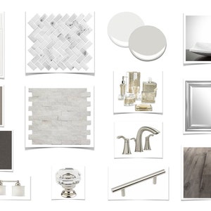 Moodboard de diseño de interiores de baño