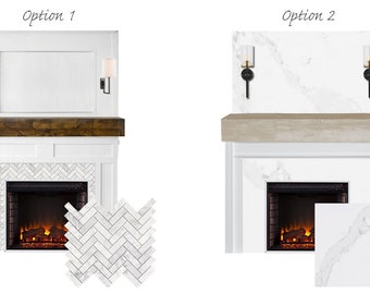 DIGITAL Fireplace Online Interior Design - Fireplace Materials Selection Consulation - Fireplace Render
