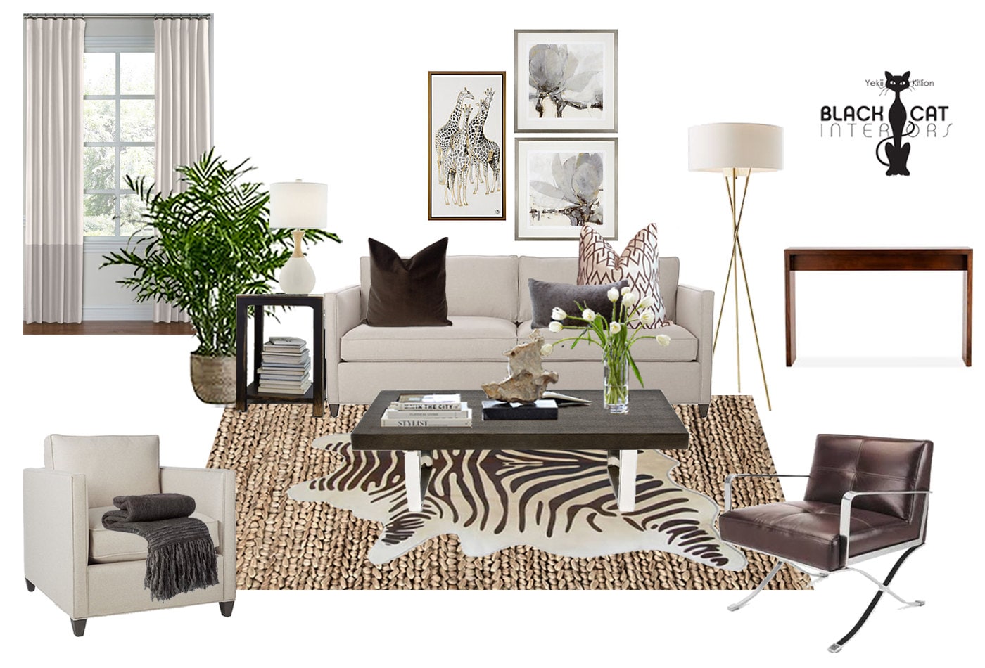 Earth Modern Living Room Mood Board